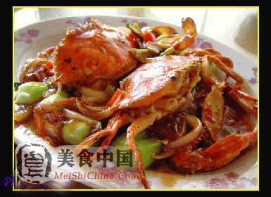 姜葱炒花蟹